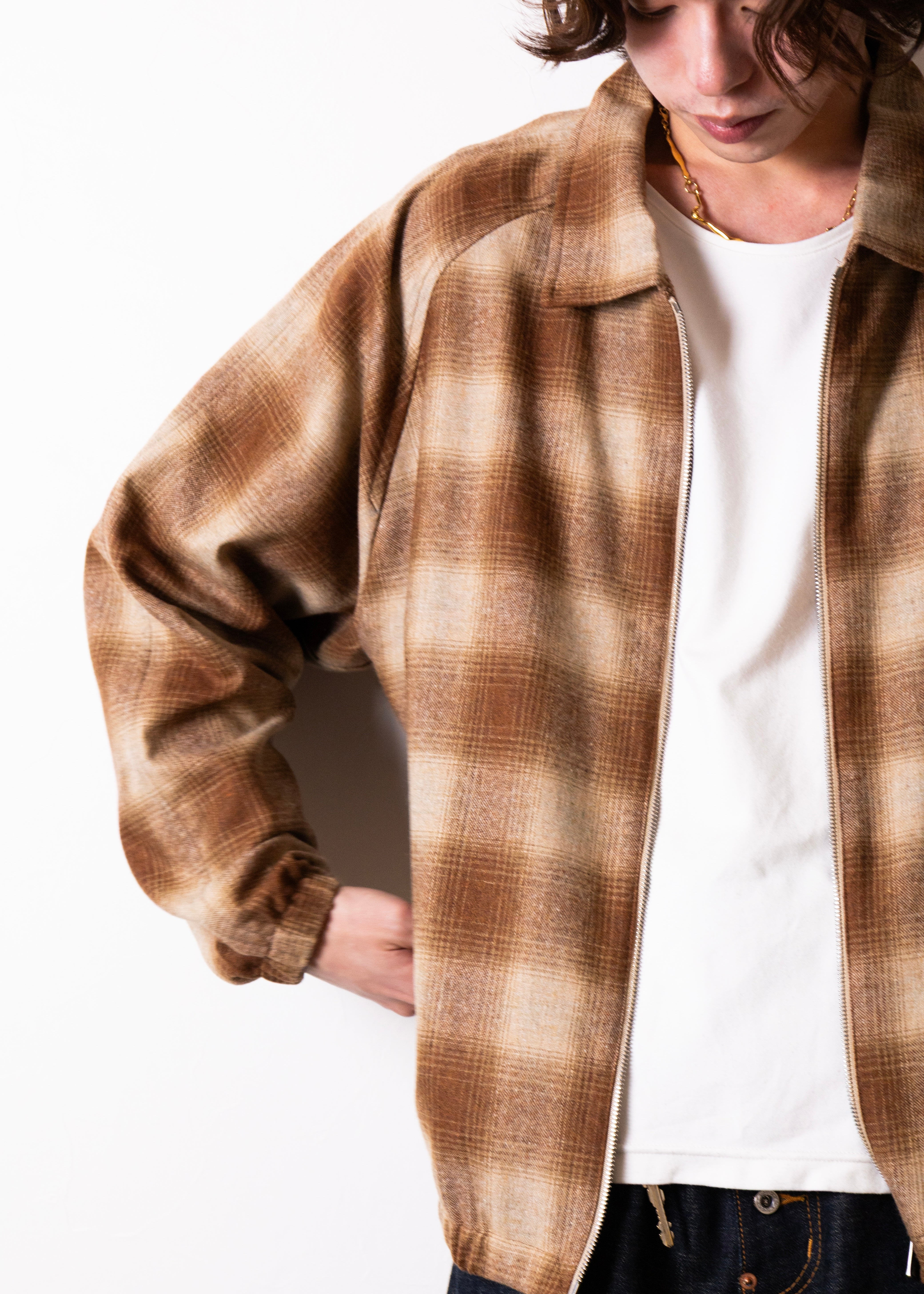 CABARET POVAL（キャバレーポバール）Wool Ombre Check Drizzler Shirt