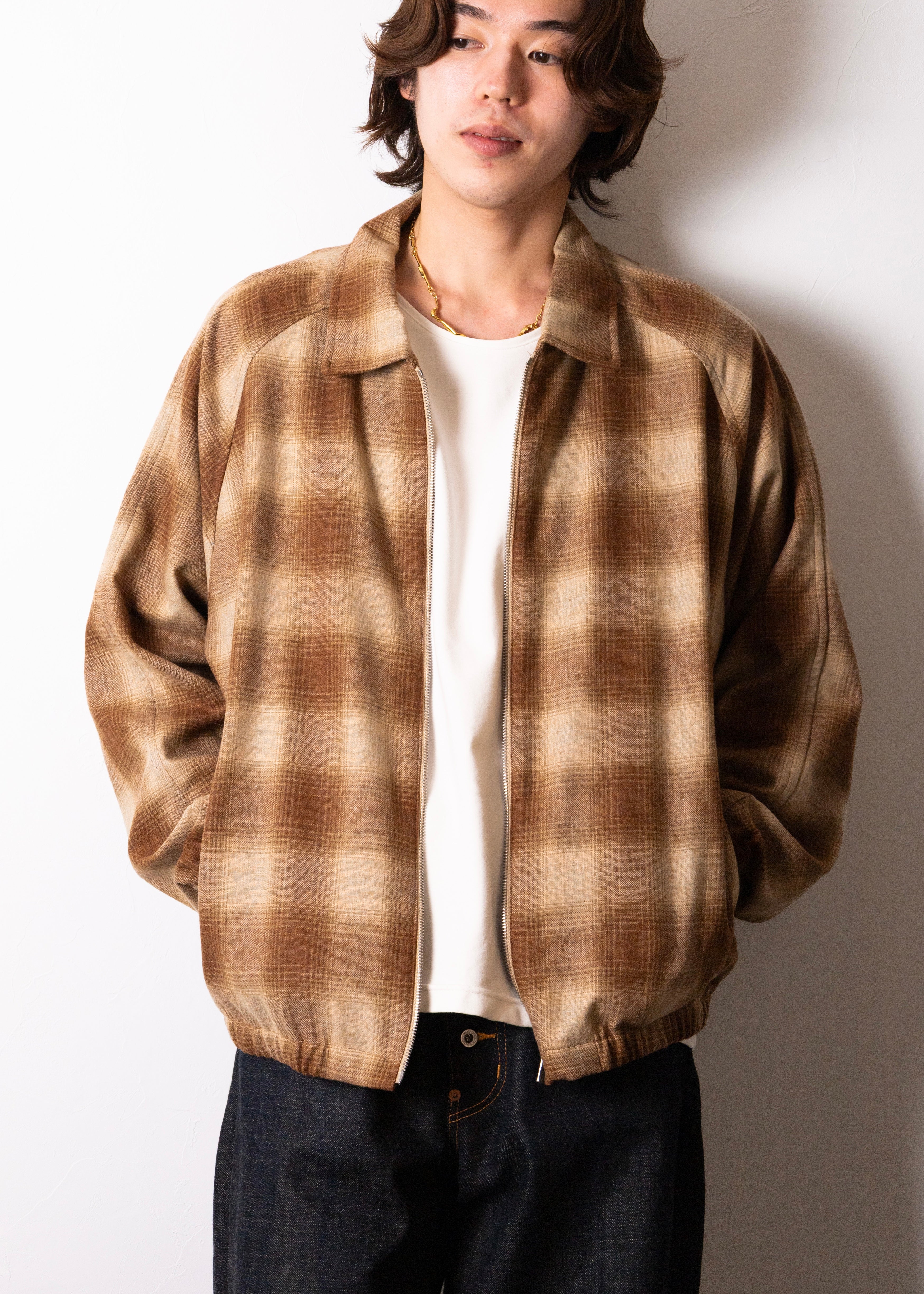 CABARET POVAL（キャバレーポバール）Wool Ombre Check Drizzler Shirt