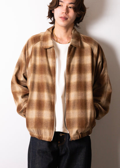 CABARET POVAL Wool Ombre Check Drizzler Shirt シャツ チェック 正面 着用 175cm Lサイズ
