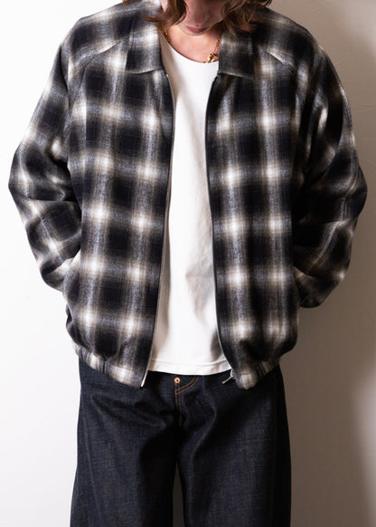 CABARET POVAL Ombre Check Drizzler Shirt シャツ チェック 正面 着用 175cm Mサイズ