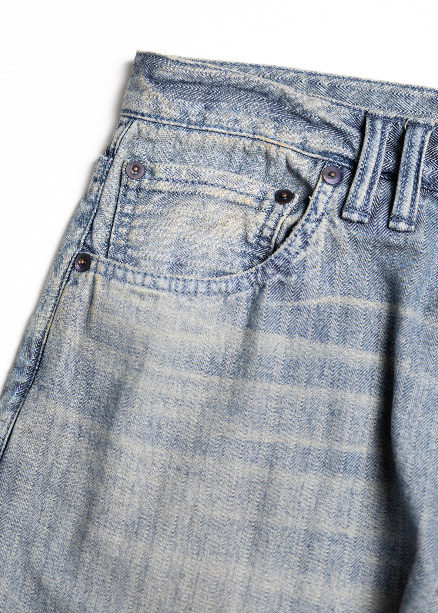 [ANACHRONORM] HERRINGBONE DENIM WIDE 5P PANTS