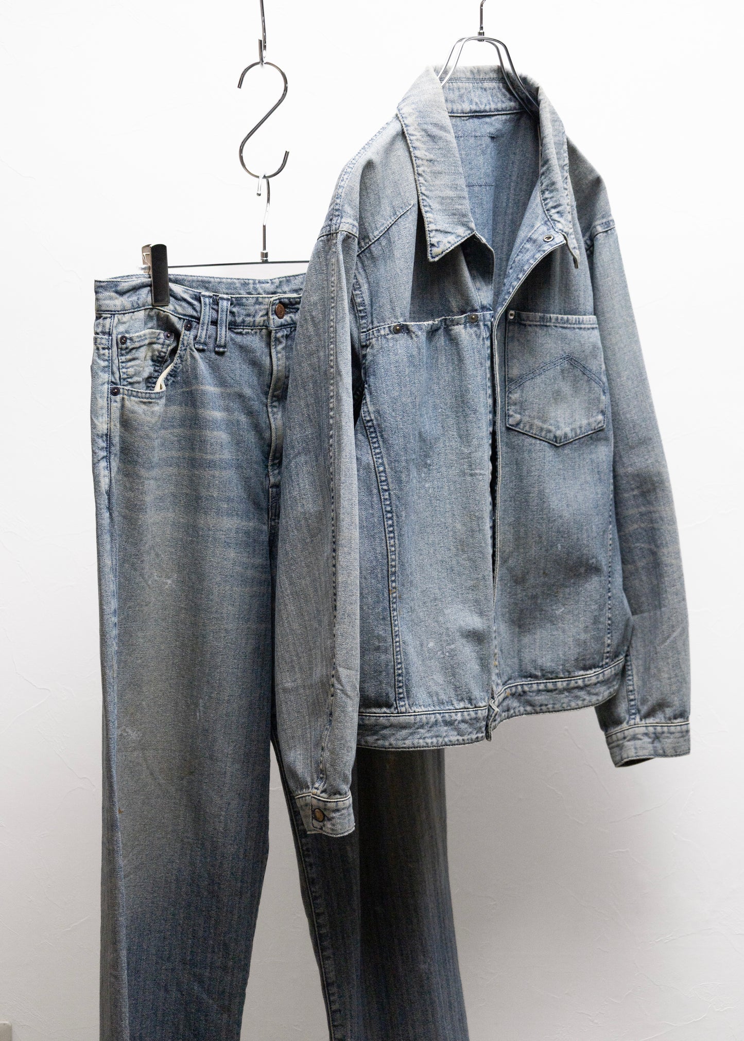 [ANACHRONORM] HERRINGBONE DENIM JACKET