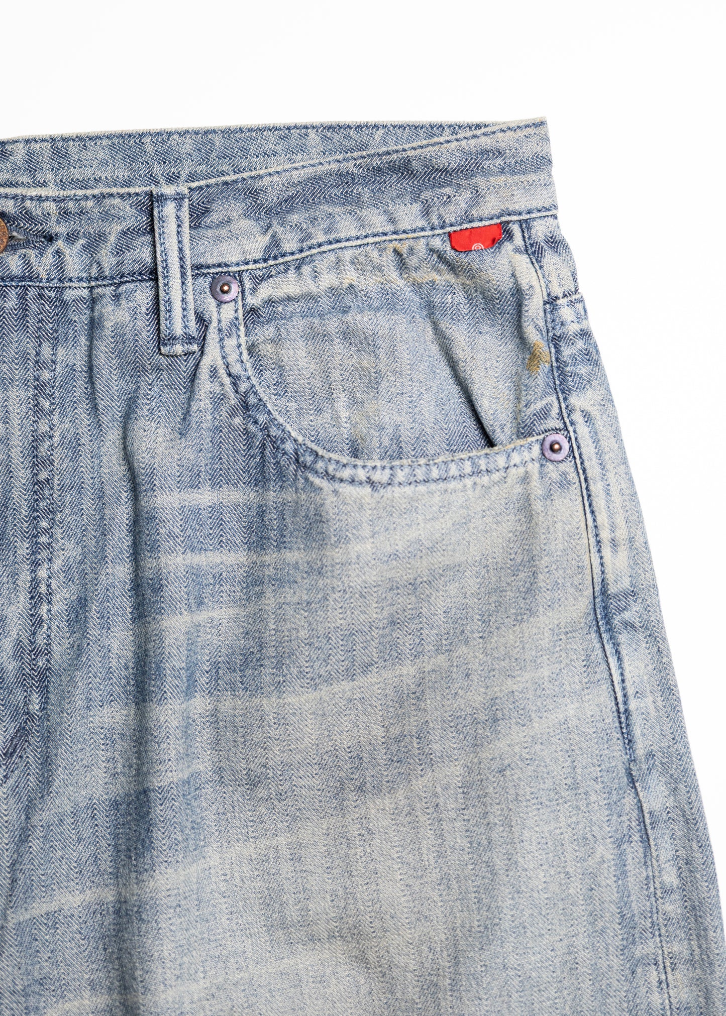 [ANACHRONORM] HERRINGBONE DENIM WIDE 5P PANTS