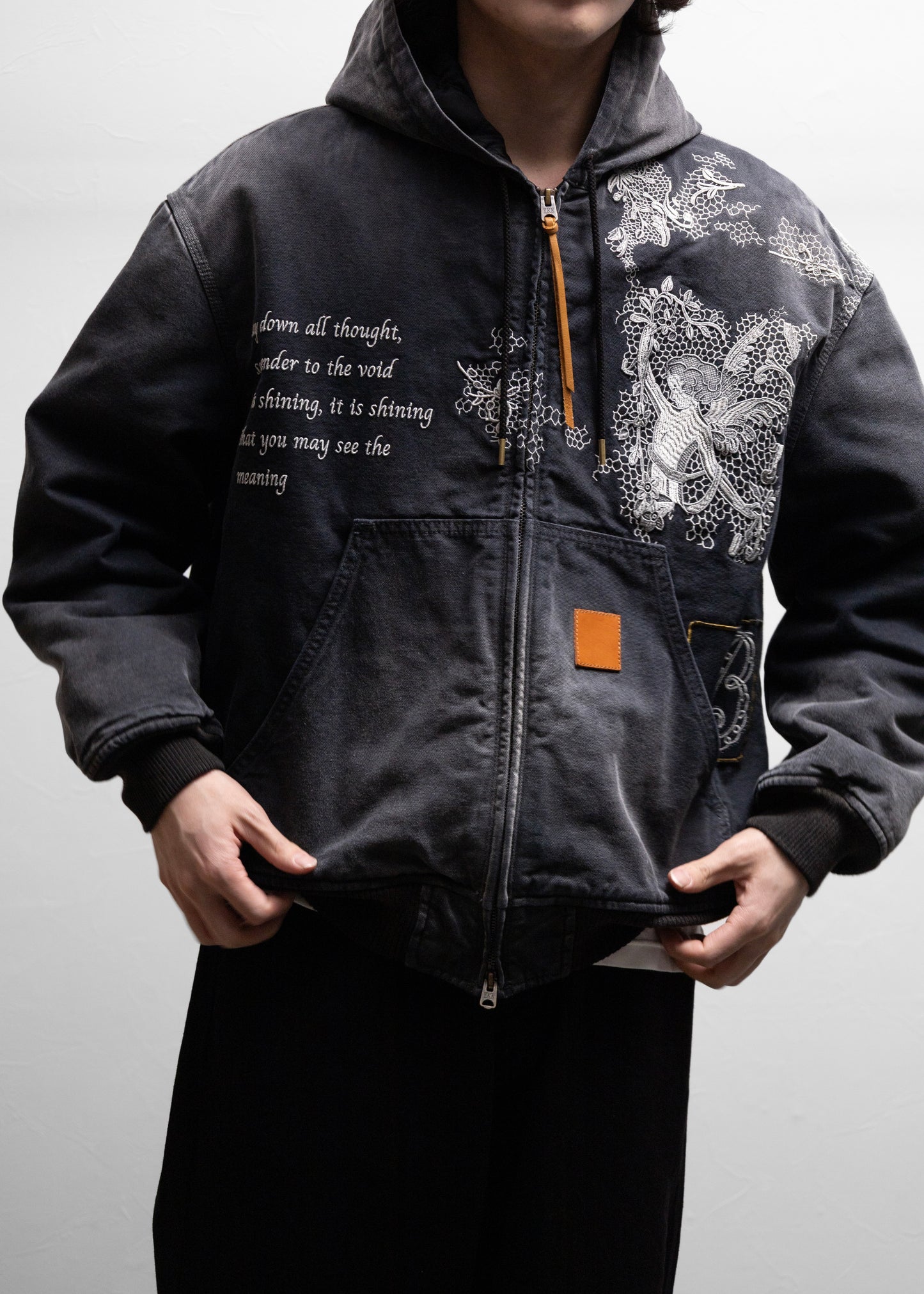 KHOKI Vintage-effect embroidered jacket 正面 着用 175cm SIZE 2 コッキ