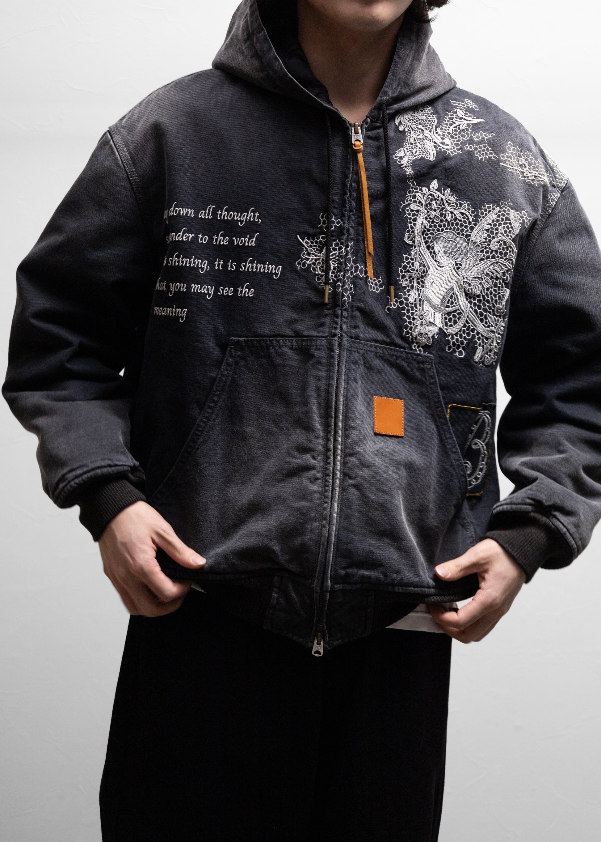 KHOKI Vintage-effect embroidered jacket 正面 着用 175cm SIZE 2 コッキ