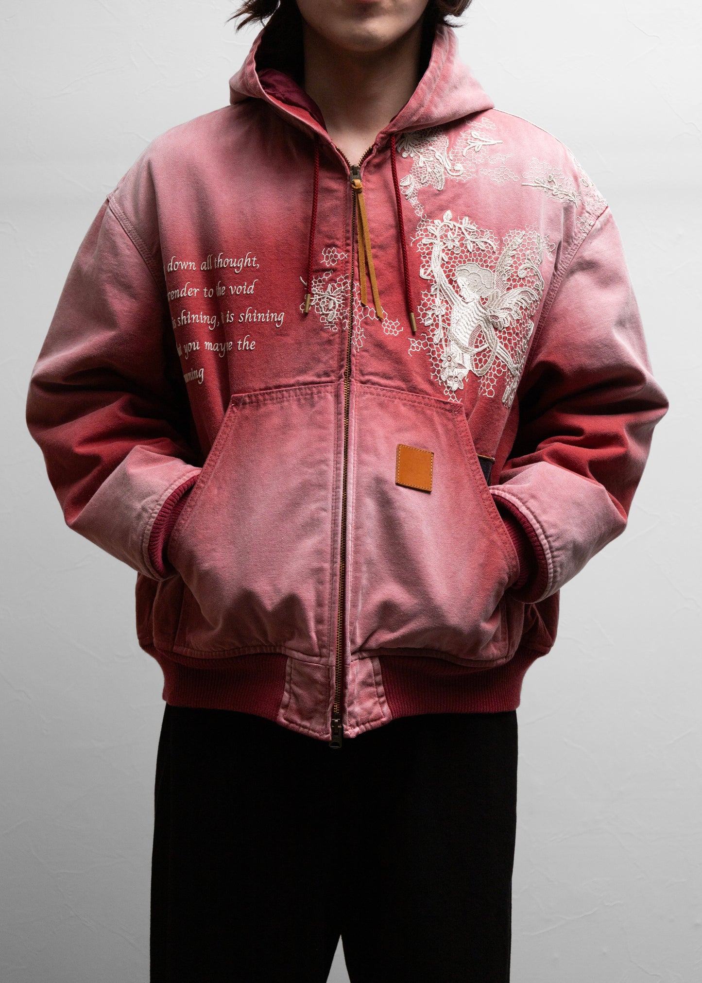 KHOKI Vintage-effect embroidered jacket 正面 着用 175cm SIZE 2アクティブジャケット