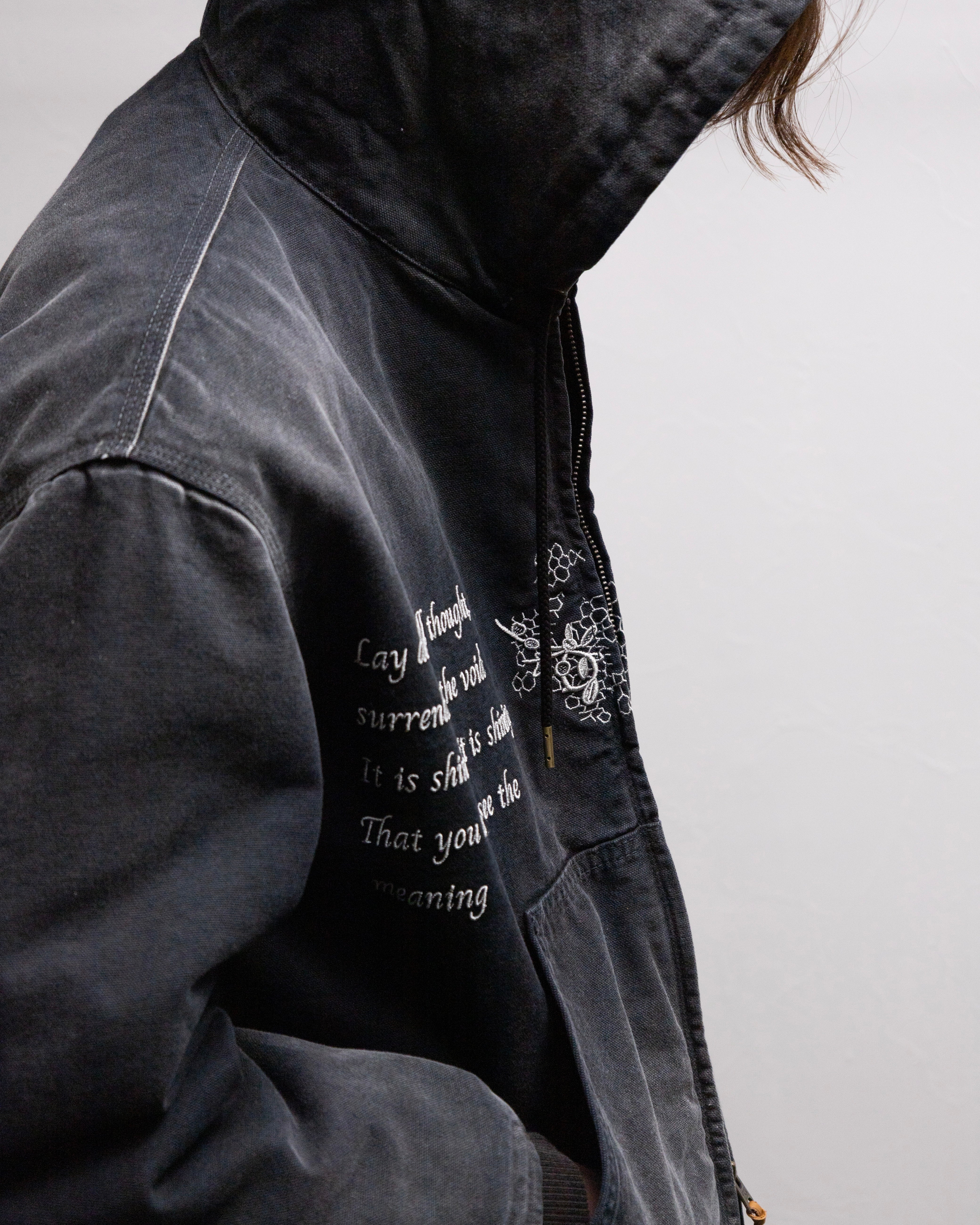 KHOKI （コッキ）Vintage-effect embroidered jacket – process