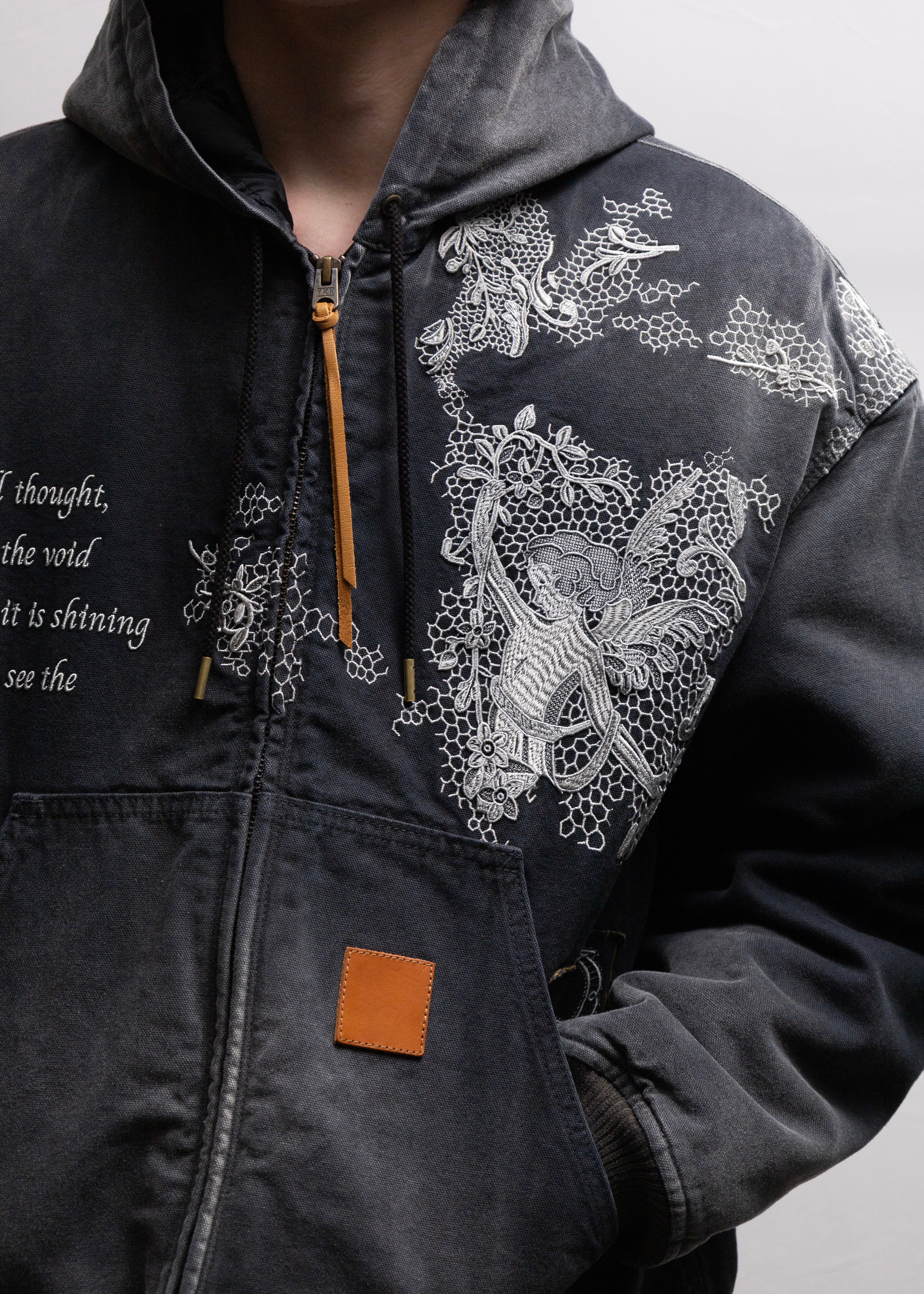 KHOKI （コッキ）Vintage-effect embroidered jacket – process