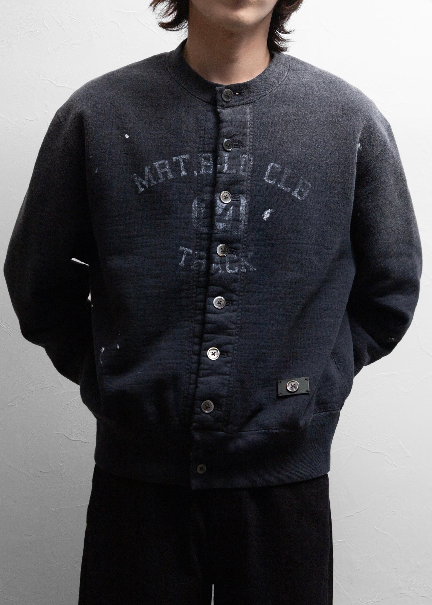 [KHOKI] Vintage-effect sweat cardigan