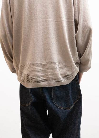 [bal original] VENTILATION MESH KNIT ZIP POLO LS