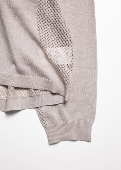 [bal original] VENTILATION MESH KNIT ZIP POLO LS