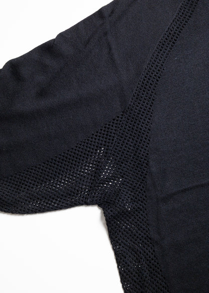 [bal original] VENTILATION MESH KNIT ZIP POLO LS