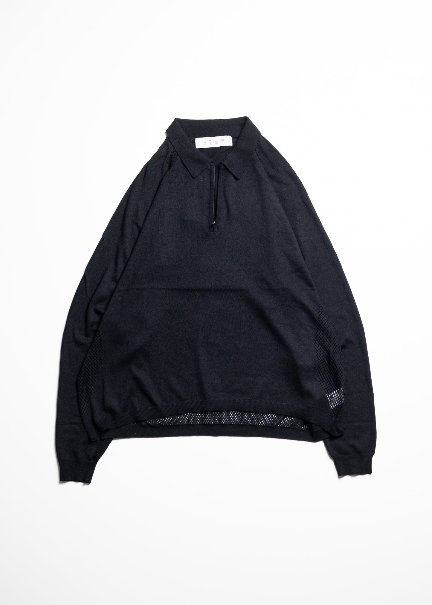 [bal original] VENTILATION MESH KNIT ZIP POLO LS