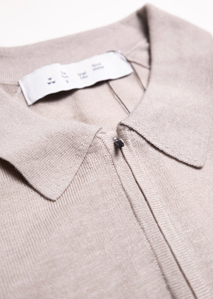 [bal original] VENTILATION MESH KNIT ZIP POLO LS