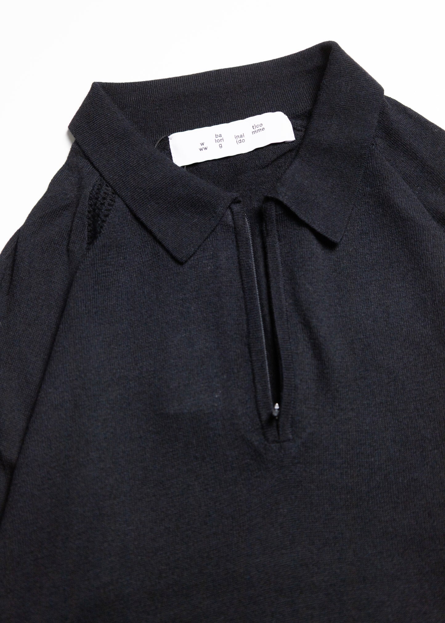 [bal original] VENTILATION MESH KNIT ZIP POLO LS