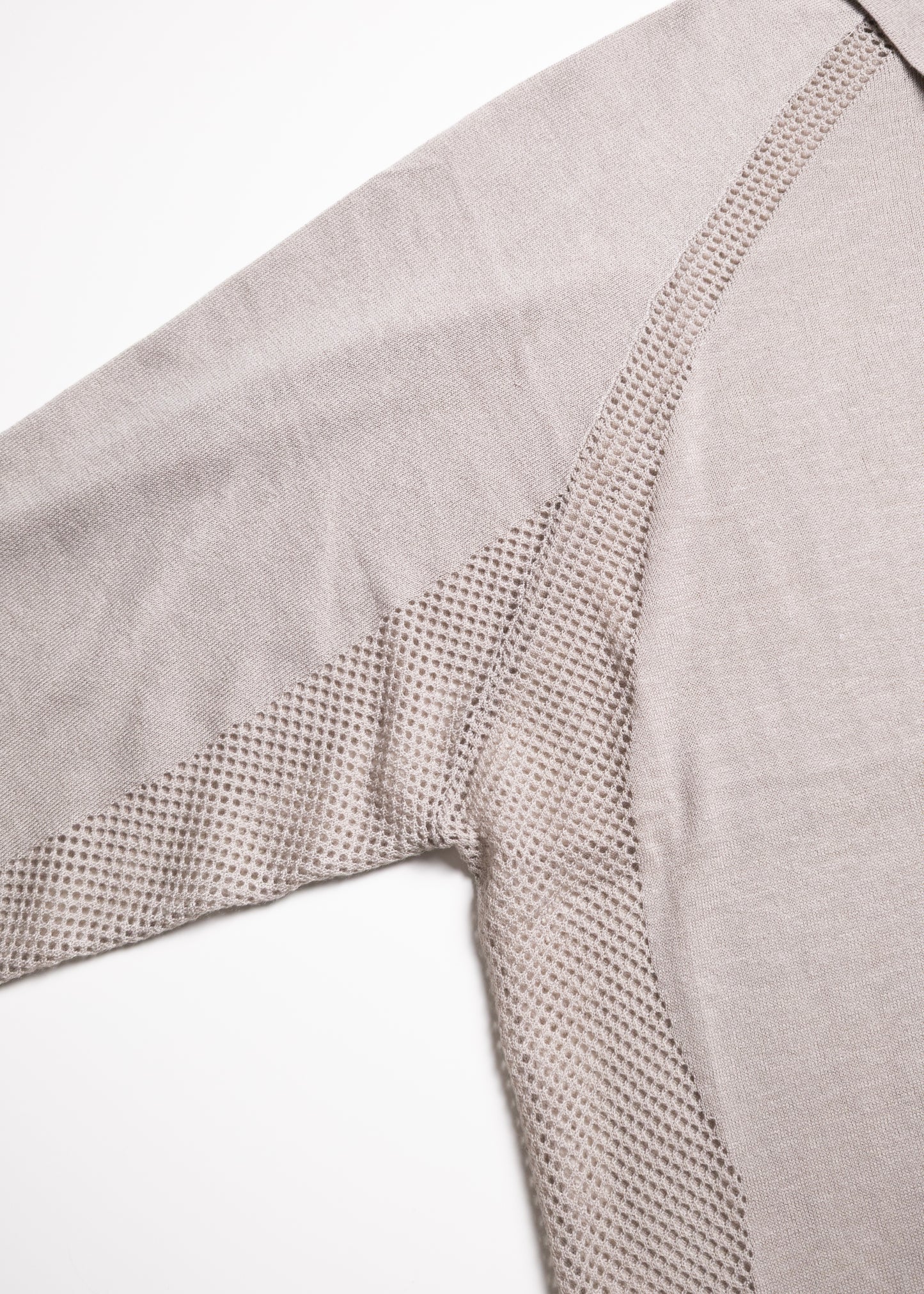 [bal original] VENTILATION MESH KNIT ZIP POLO LS