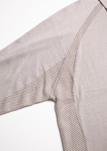 [bal original] VENTILATION MESH KNIT ZIP POLO LS