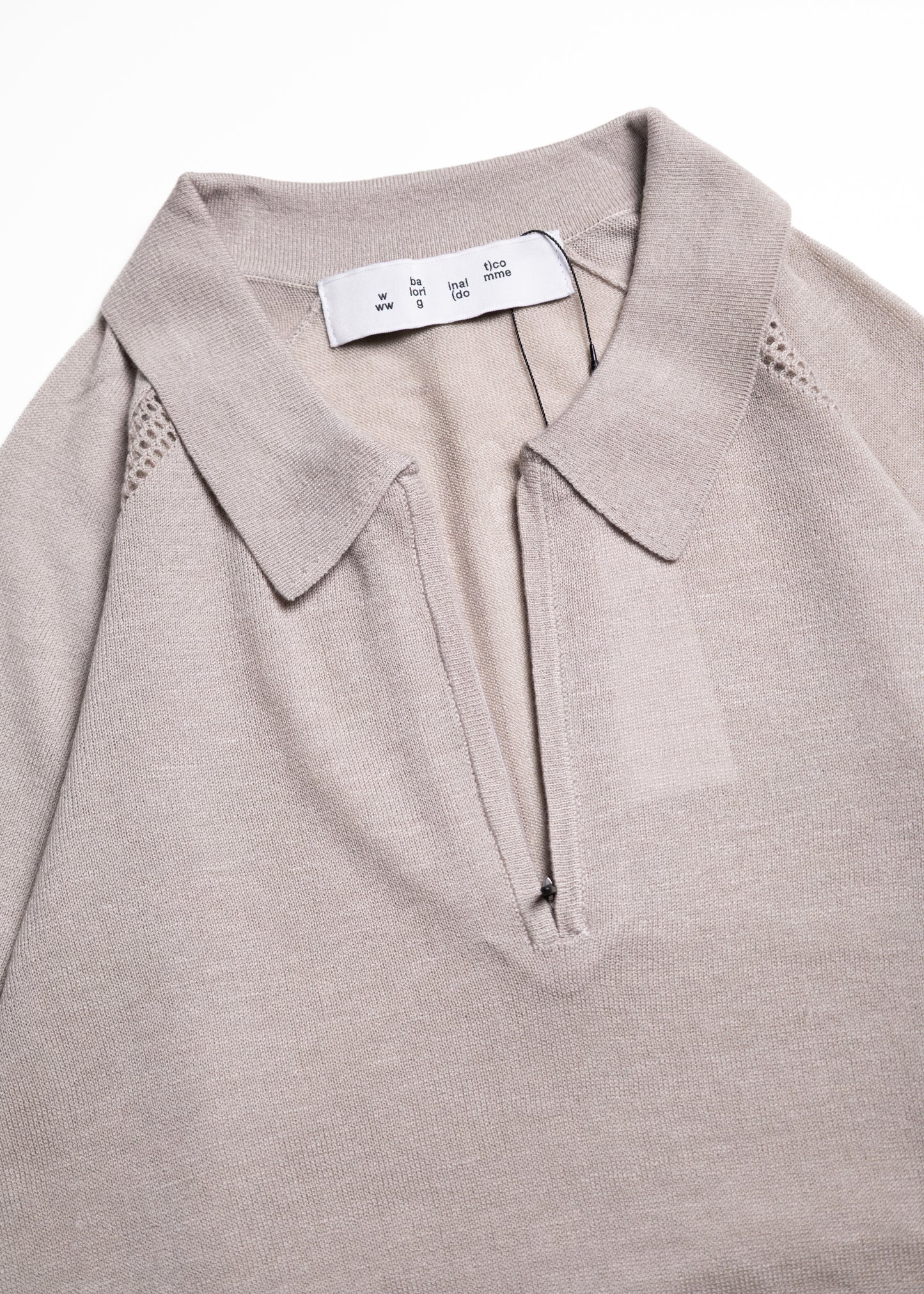 [bal original] VENTILATION MESH KNIT ZIP POLO LS
