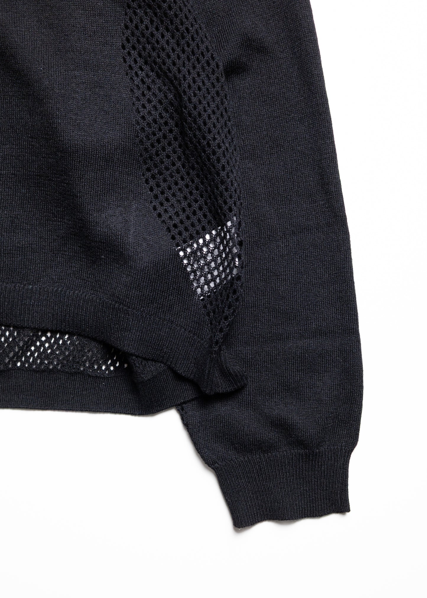 [bal original] VENTILATION MESH KNIT ZIP POLO LS