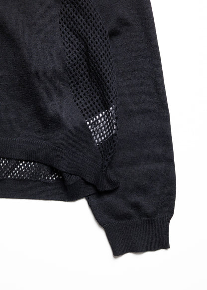 [bal original] VENTILATION MESH KNIT ZIP POLO LS