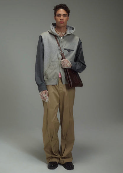 [KHOKI] Combination Zip Hoodie