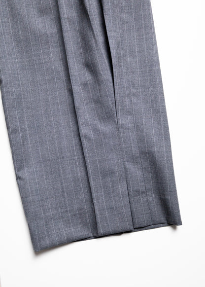 [KHOKI] Pleated Stripe Summer Wool Pants