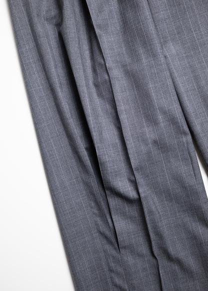 [KHOKI] Pleated Stripe Summer Wool Pants