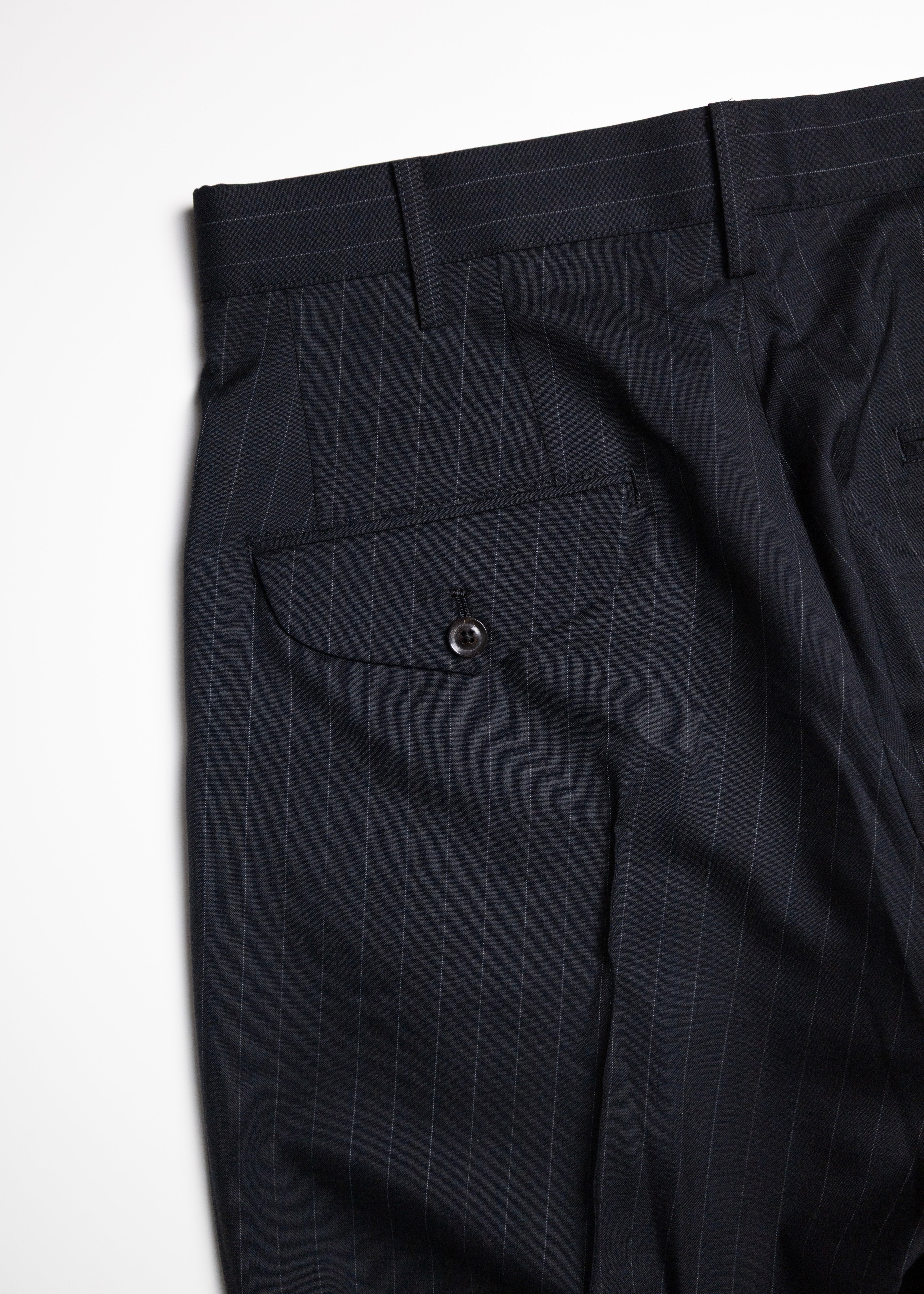 KHOKI （コッキ）Pleated Stripe Summer Wool Pants – process