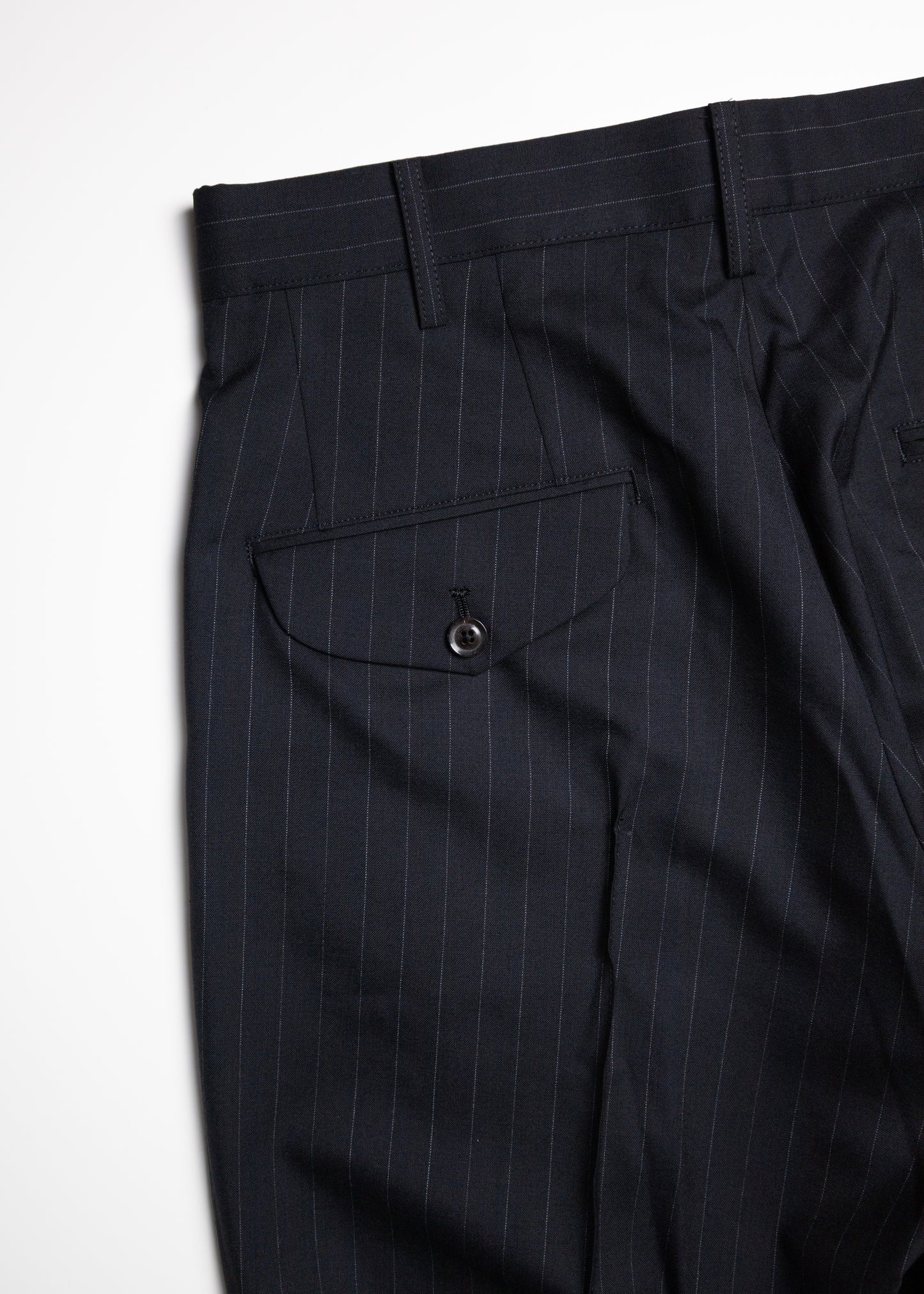 [KHOKI] Pleated Stripe Summer Wool Pants