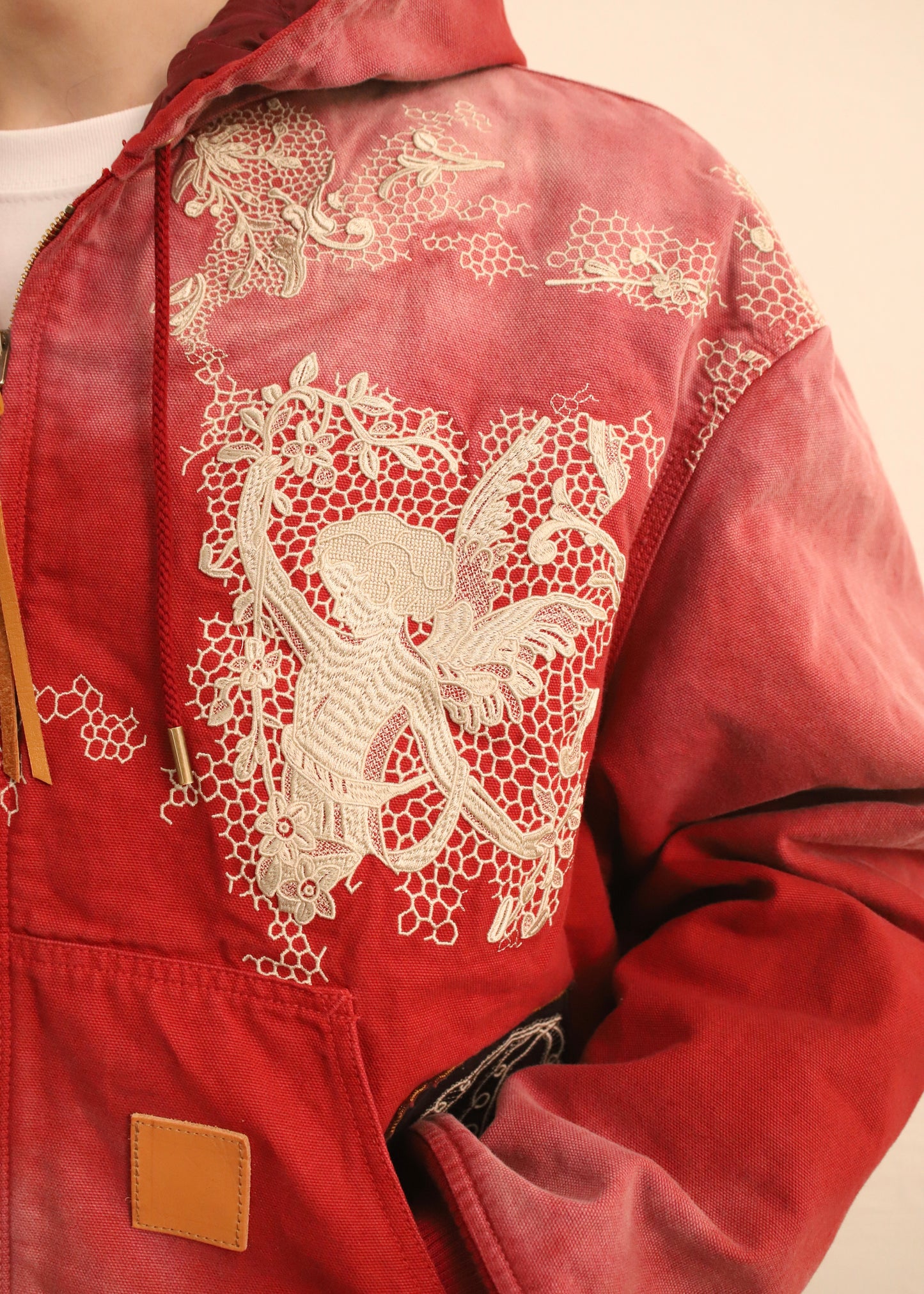 [KHOKI] Vintage-effect embroidered jacket