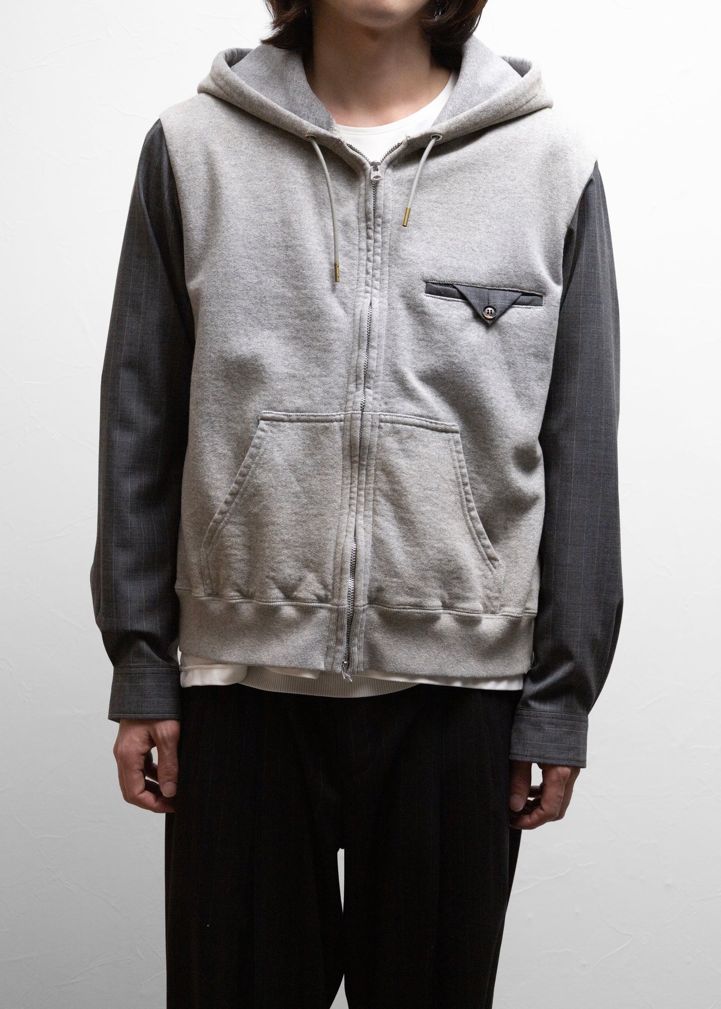 [KHOKI] Combination Zip Hoodie