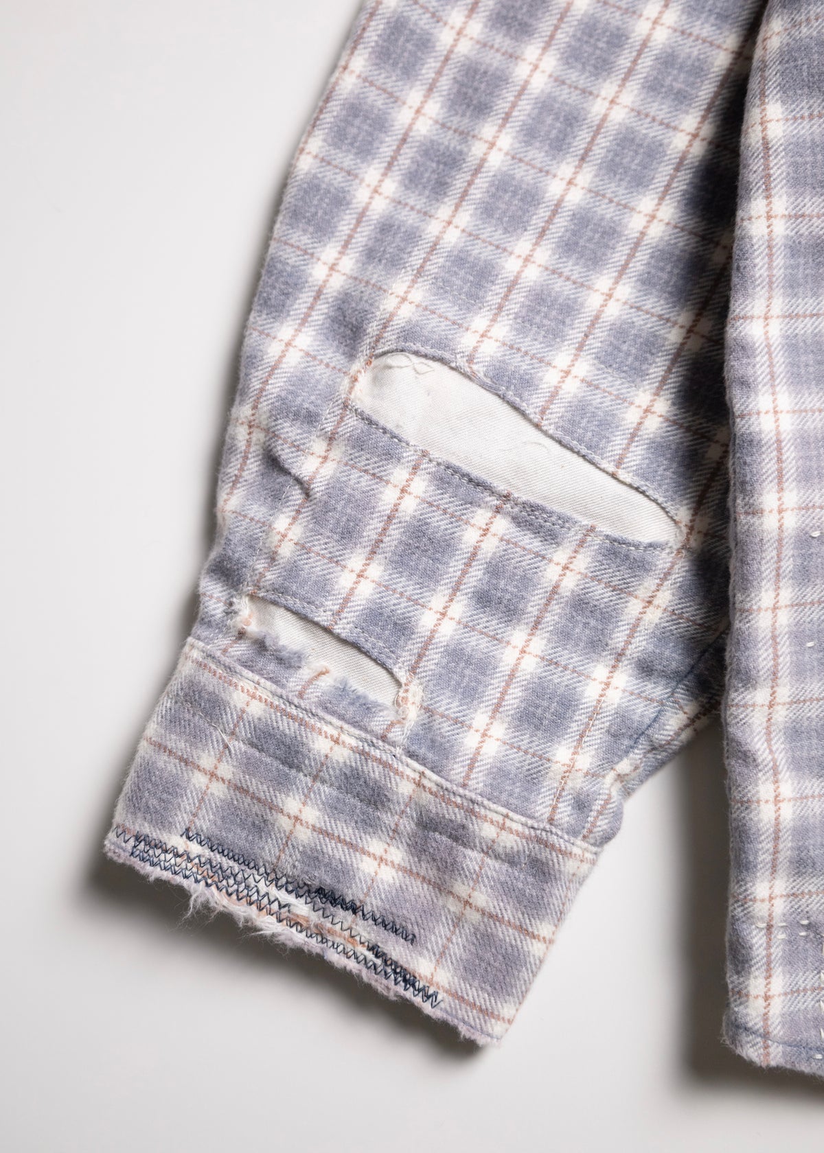 [ANACHRONORM] CHECK REMAKED WIDE SHIRTS