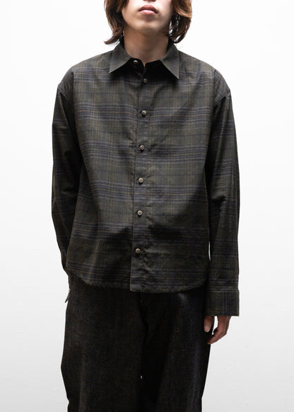 nakedgauge MADRAS CHECK SHIRT LS チェックシャツ 正面 着用 175cm SIZE 2