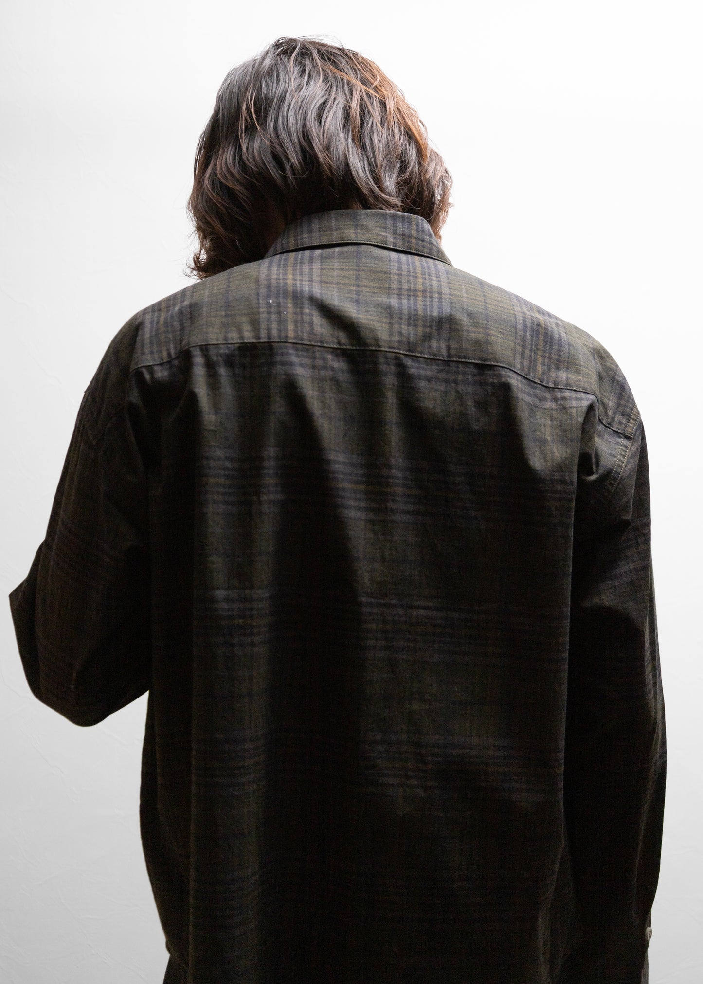 nakedgauge MADRAS CHECK SHIRT LS チェックシャツ 背面 着用 175cm SIZE 2