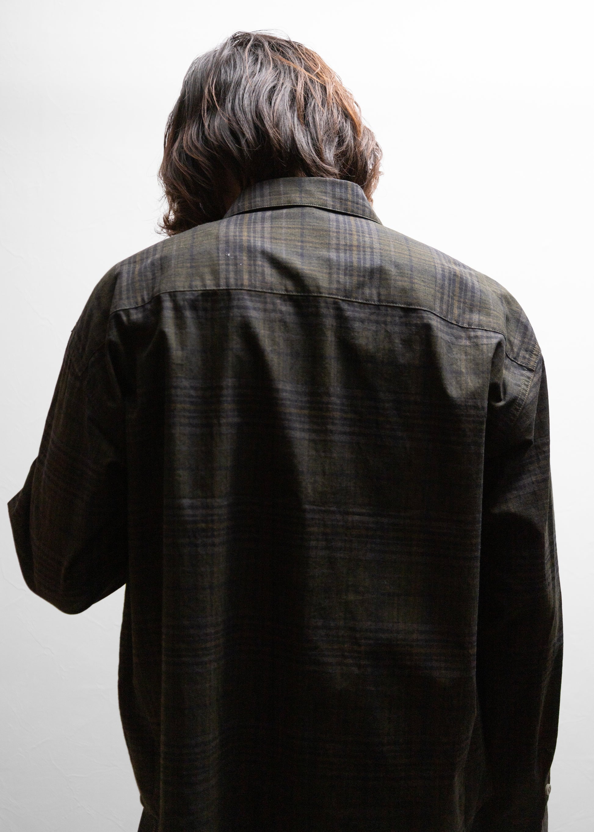 nakedgauge MADRAS CHECK SHIRT LS チェックシャツ 背面 着用 175cm SIZE 2