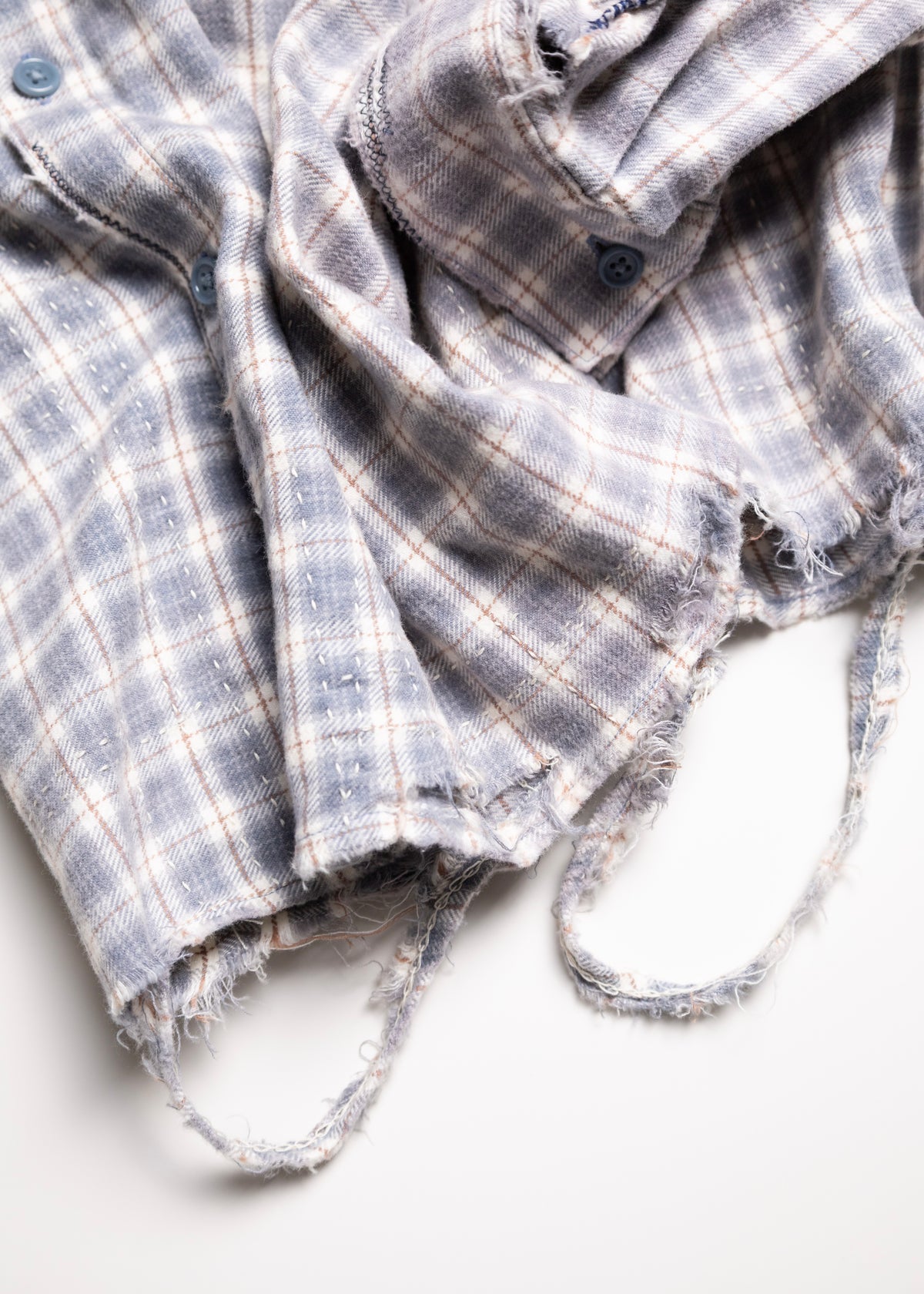 [ANACHRONORM] CHECK REMAKED WIDE SHIRTS