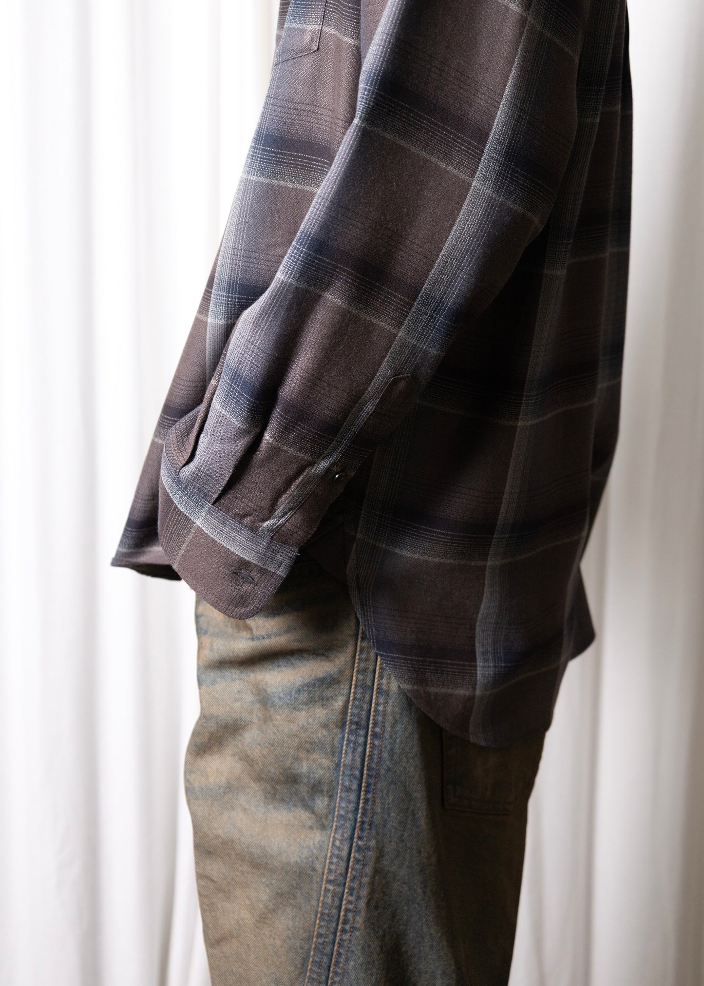 [SUGARHILL] OMBRE PLAID SHIRTS LOOSE FIT