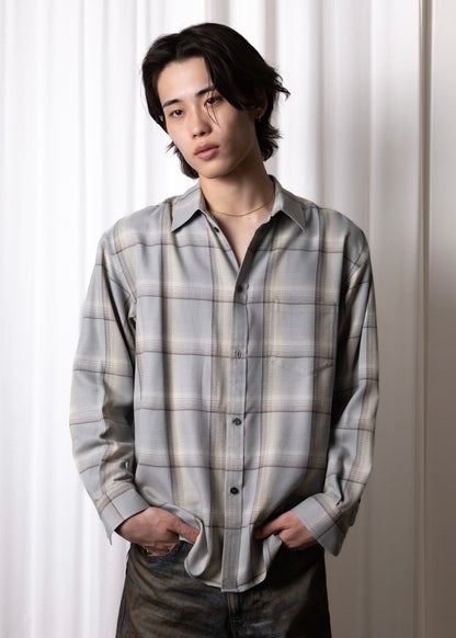 [SUGARHILL] OMBRE PLAID SHIRTS LOOSE FIT