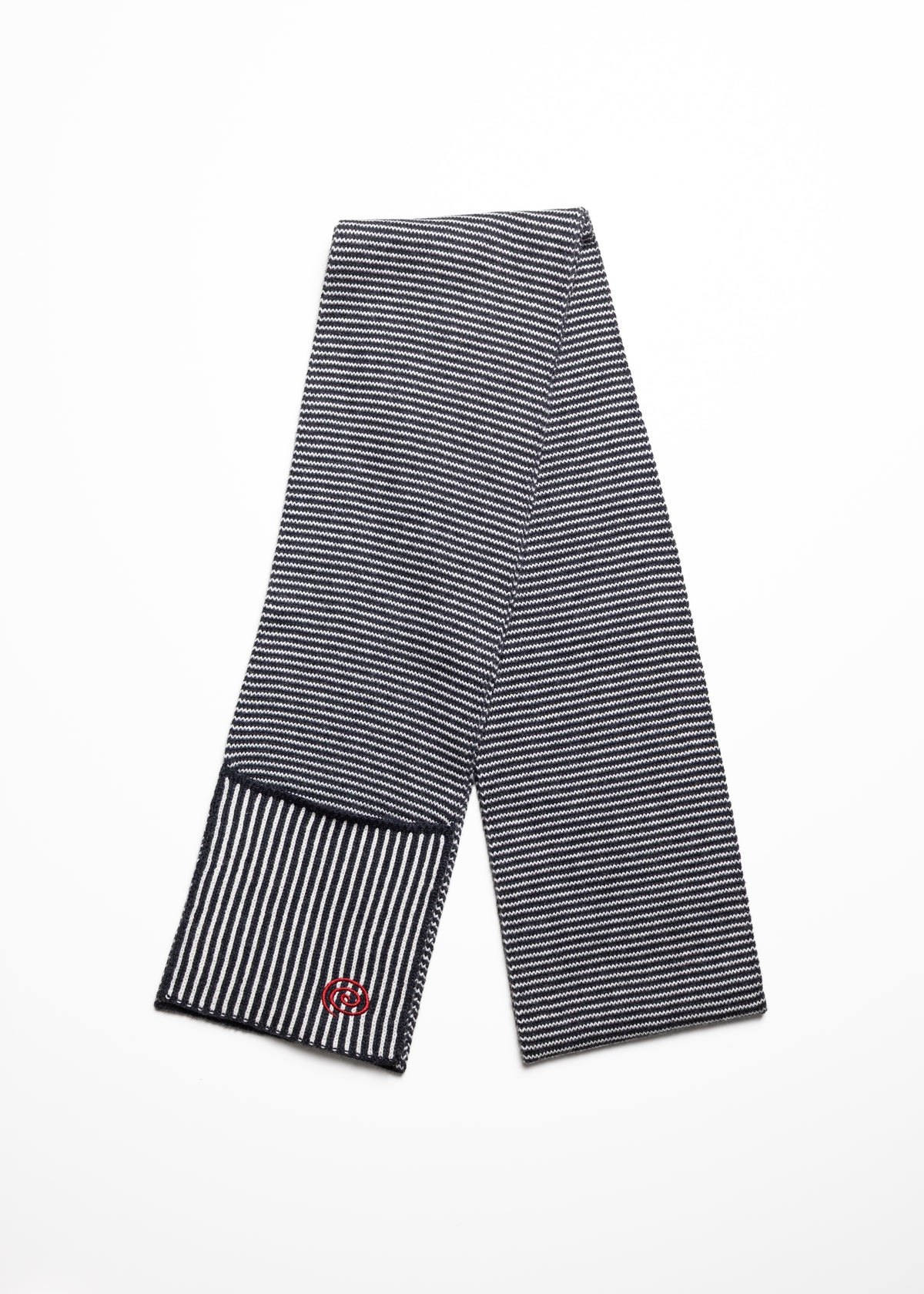[SOL soonerorlater] KNITTED BORDER SCARF