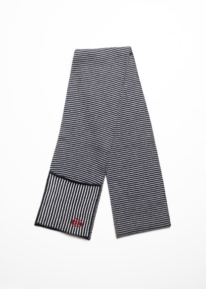 [SOL soonerorlater] KNITTED BORDER SCARF