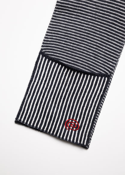 [SOL soonerorlater] KNITTED BORDER SCARF