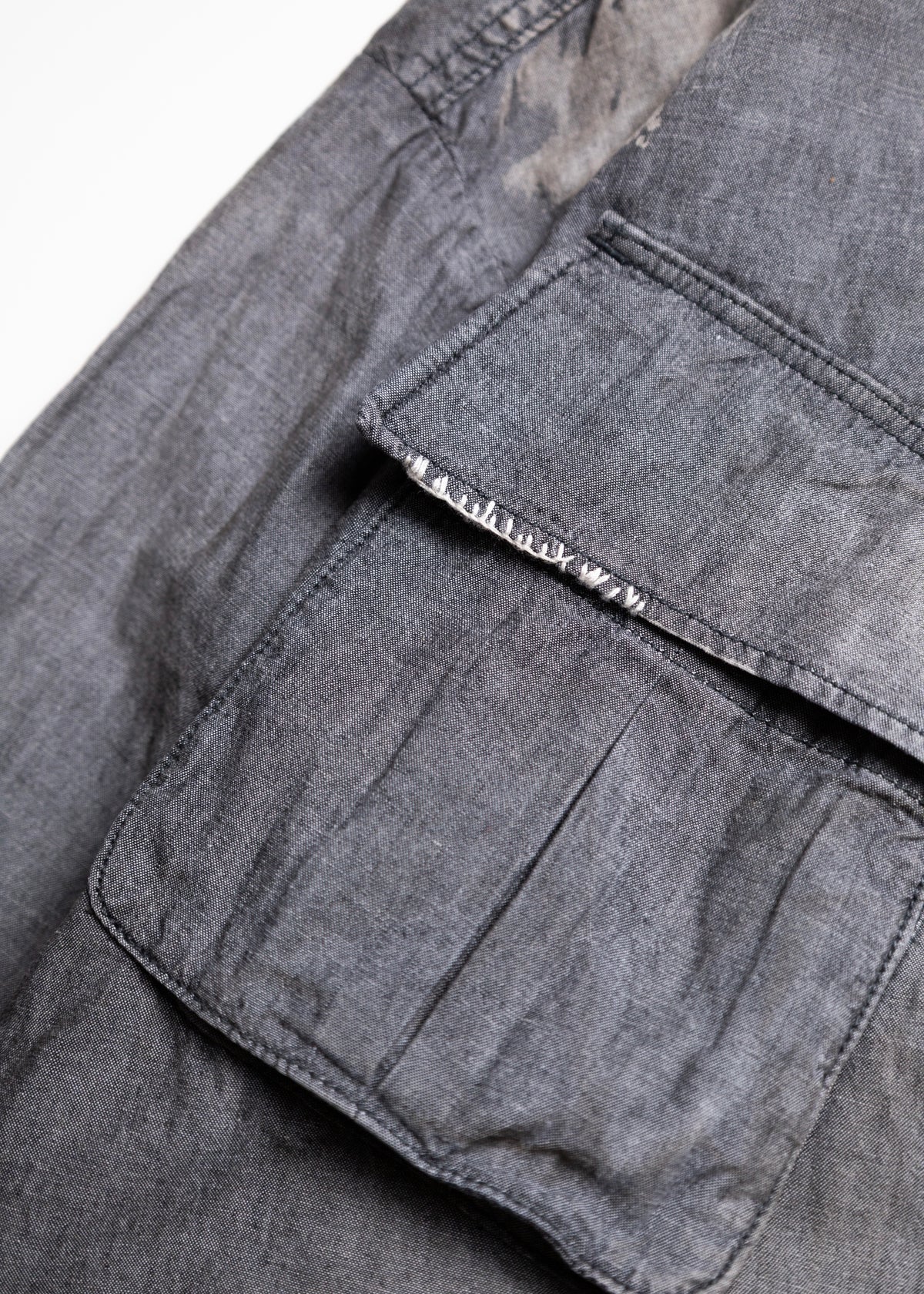 [ANACHRONORM] CHAMBRAY REMAKED FATIGUE JACKET