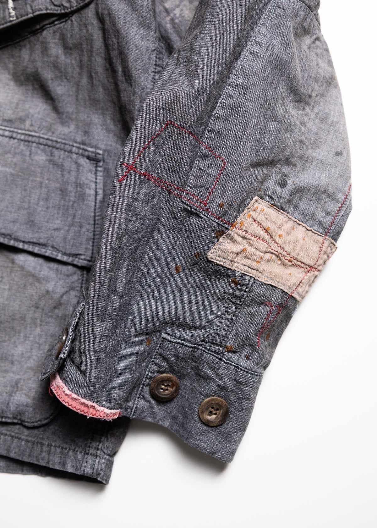 [ANACHRONORM] CHAMBRAY REMAKED FATIGUE JACKET