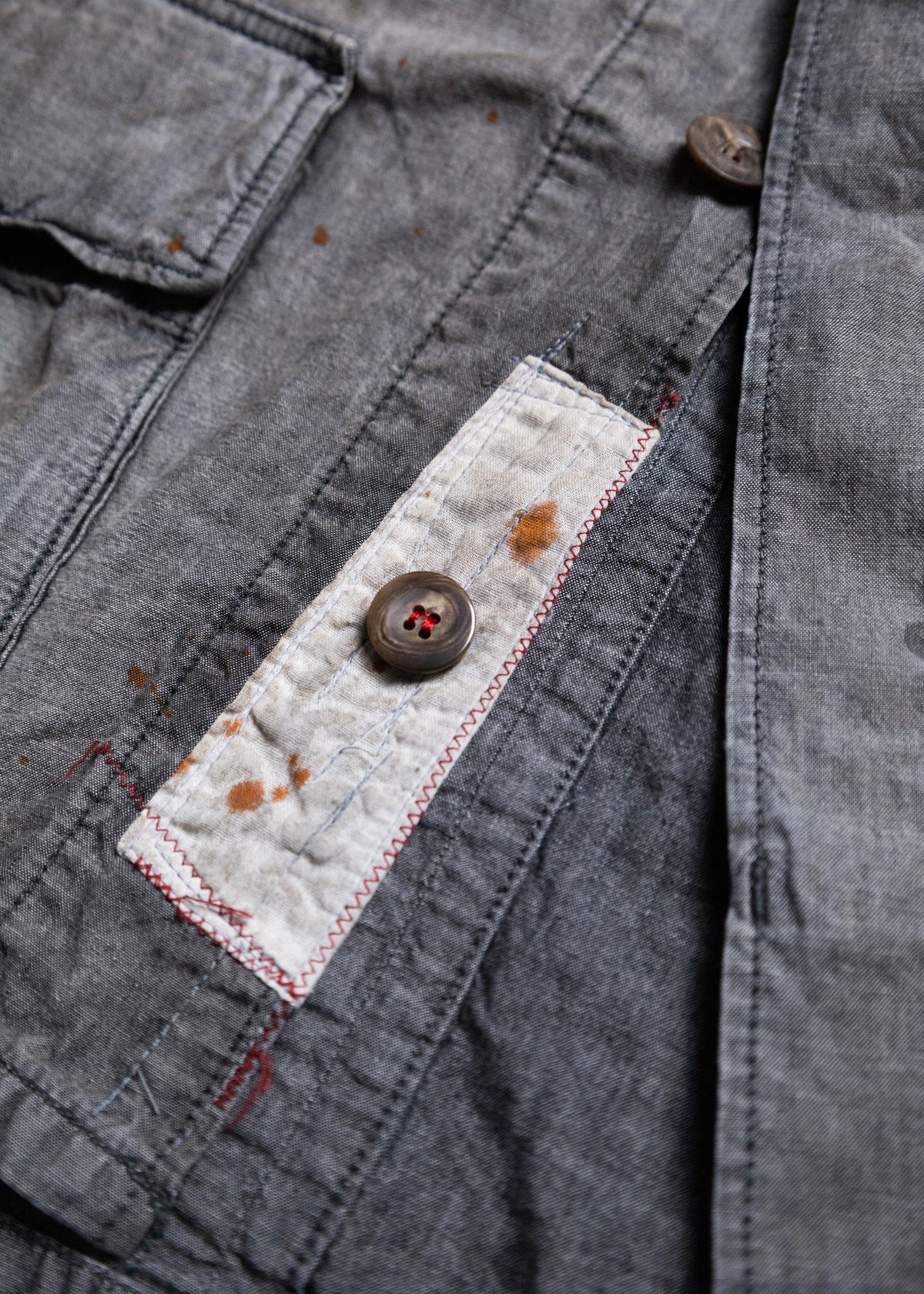 [ANACHRONORM] CHAMBRAY REMAKED FATIGUE JACKET