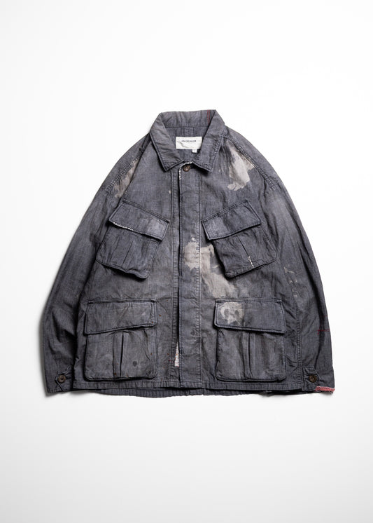 [ANACHRONORM] CHAMBRAY REMAKED FATIGUE JACKET