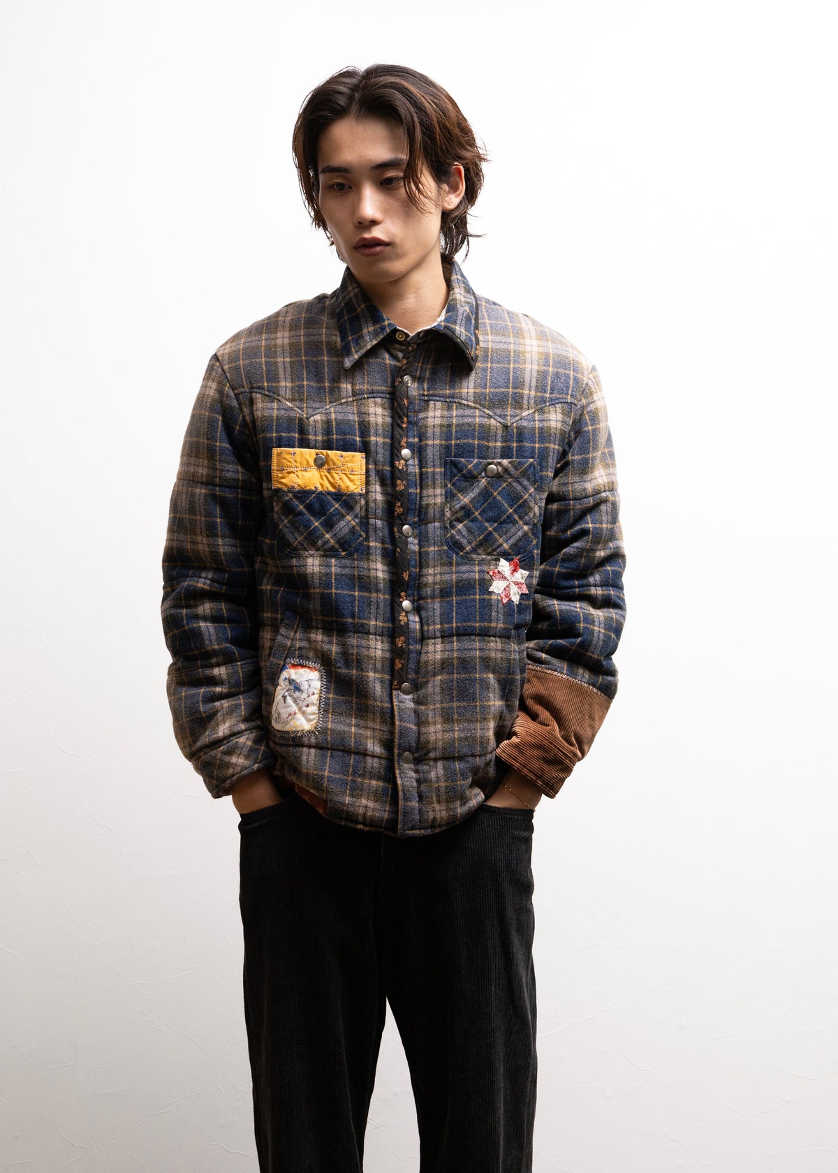 [KHOKI] Vintage-effect Checked Puffer