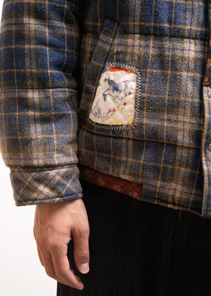[KHOKI] Vintage-effect Checked Puffer