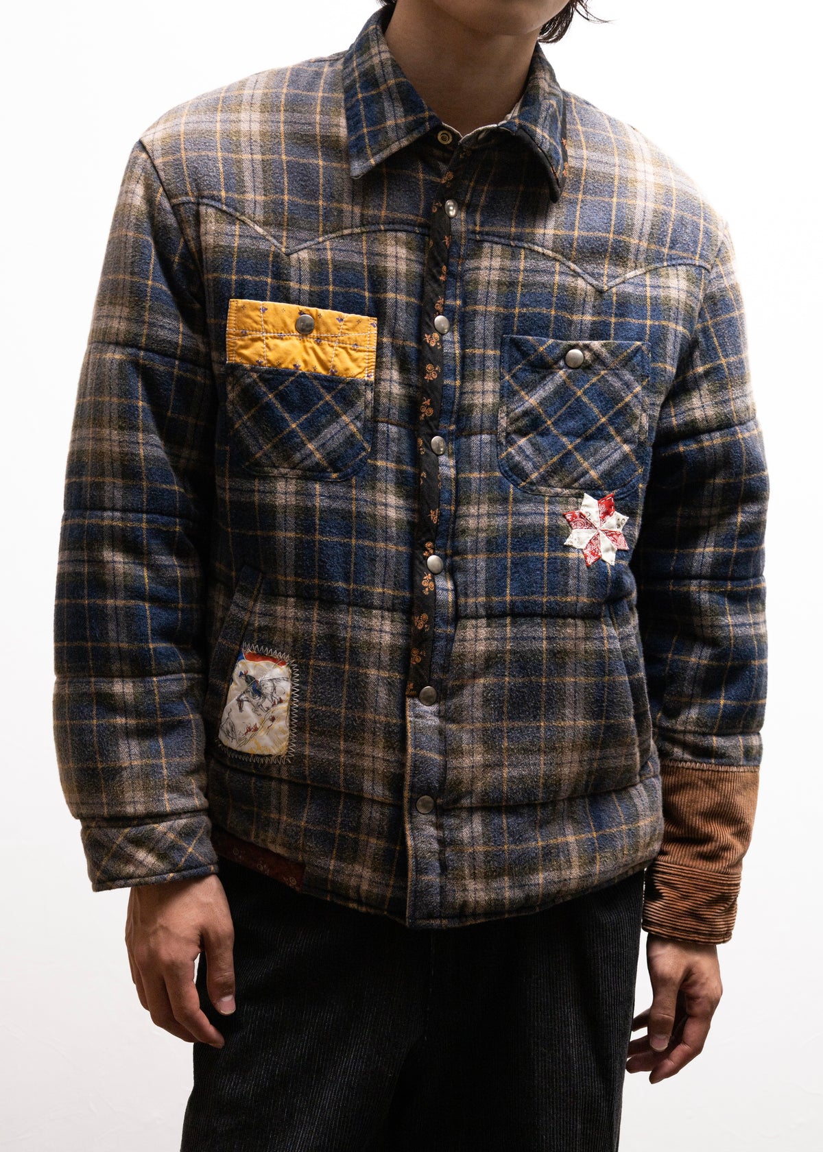 [KHOKI] Vintage-effect Checked Puffer
