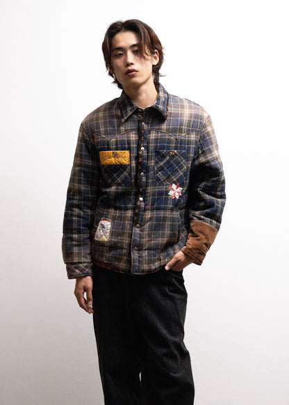 [KHOKI] Vintage-effect Checked Puffer