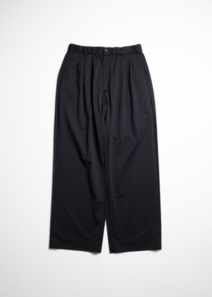 KANEMASA PHIL. 36G Nylon Tuck Easy Pants ナイロン パンツ 正面 BLACK